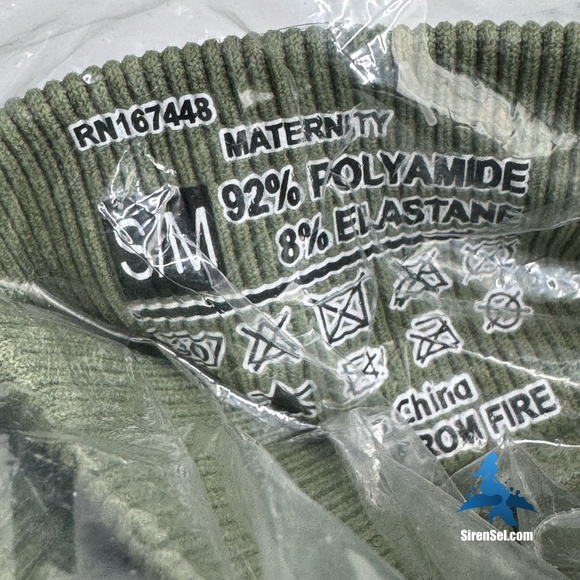 1103 NWT PrettyLittleThing Maternity Contour Rib Leggings - S/M - Khaki Green - Picture 4 of 9